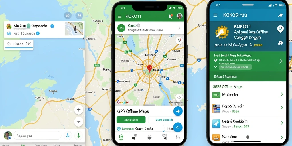 Tampilan antarmuka KOKO11 untuk GPS Offline Maps yang informatif.