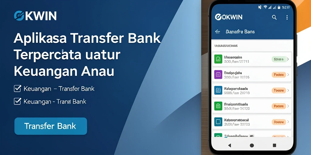 Tampilan antarmuka OKWIN untuk fungsi Transfer Bank yang mudah digunakan.