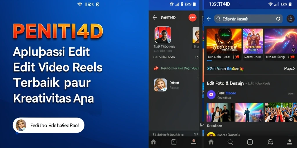 Antarmuka aplikasi PENITI4D dengan fitur pengeditan video yang menarik.