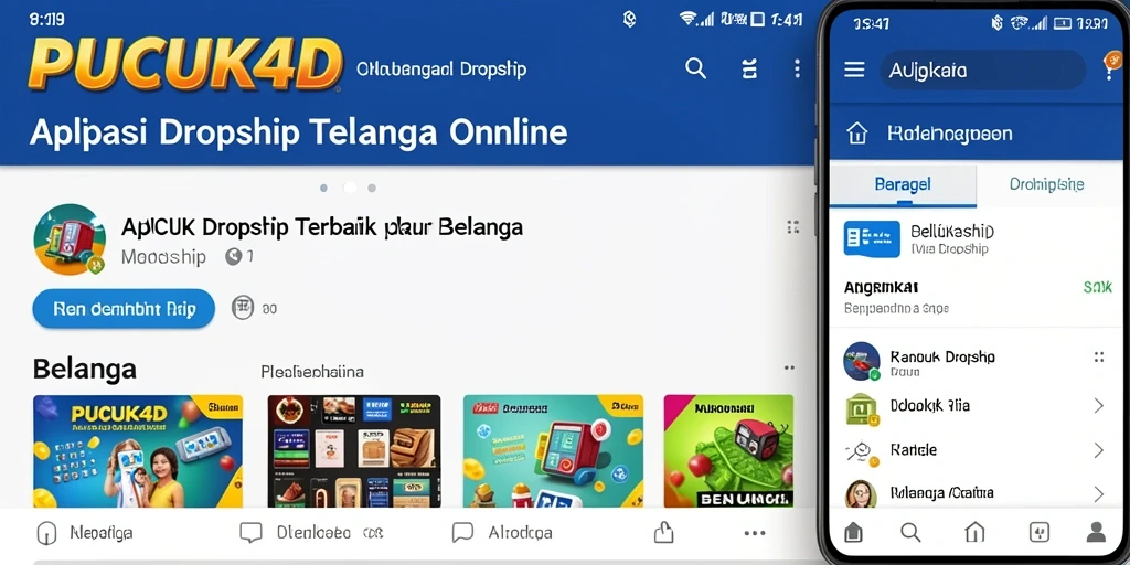 Antarmuka pengguna aplikasi PUCUK4D untuk fungsi Dropship yang praktis.