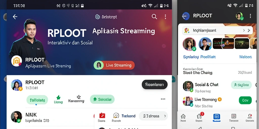Tampilan antarmuka aplikasi RPLOOT saat live streaming.