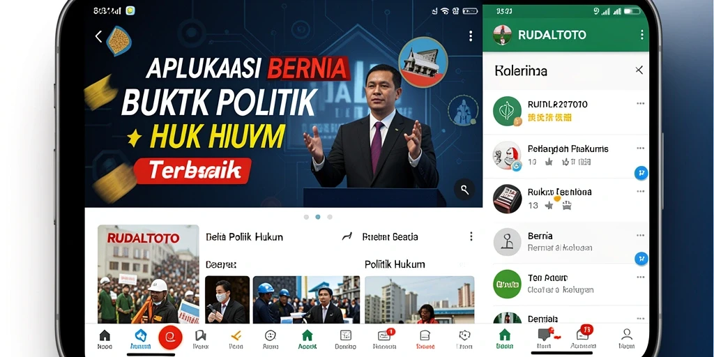 Tampilan antarmuka RUDALTOTO dengan fitur berita Politik Hukum.