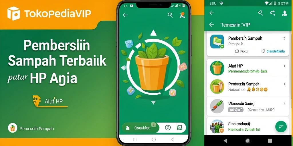 Tampilan antarmuka pengguna TOKOPEDIAVIP saat membersihkan sampah.