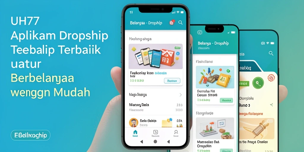 Tampilan antarmuka UH77 yang mudah digunakan untuk berbelanja.