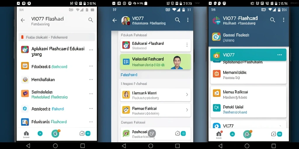 Tampilan antarmuka VIO77 yang memudahkan akses ke flashcard.